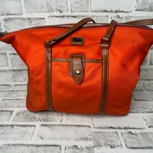 Dooney & Bourke Orange and Brown Tote Bag